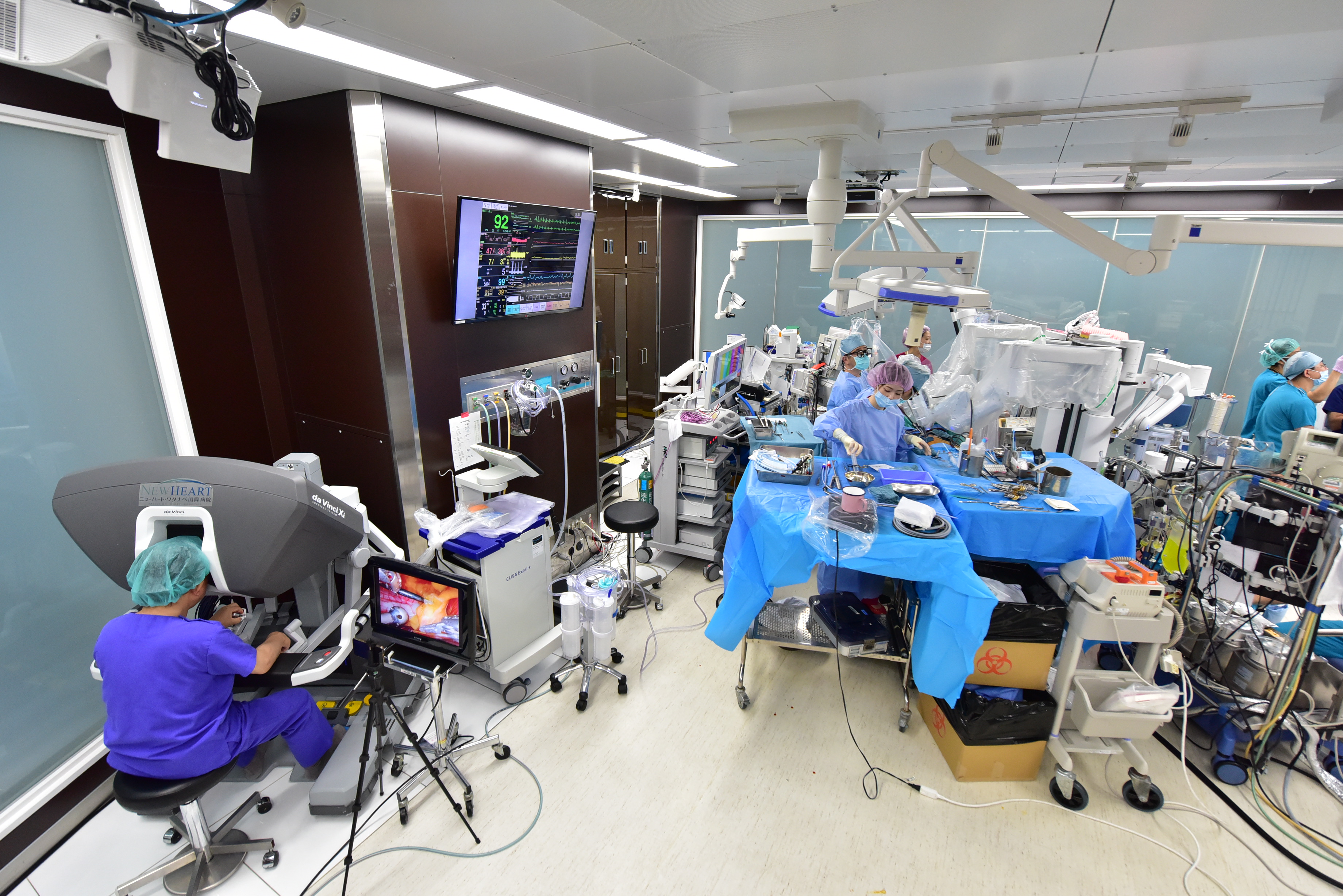 ロボット手術中の手術室全体の様子